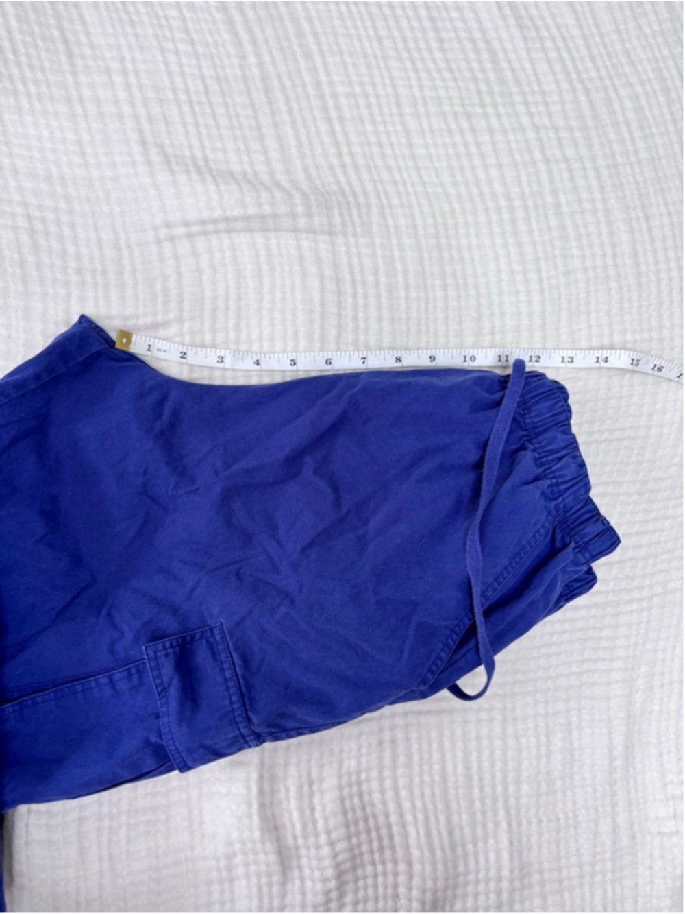 Women's BLAIR Blue Cargo Capris S/M Cotton Barrel shape leg Drawstring - Picture 7 of 14